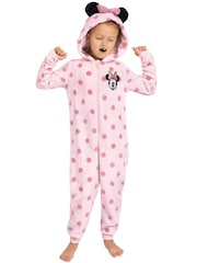 Character Pink Disney Minnie Mouse Onesie With 3D Ears And Bow - Image 7 of 12