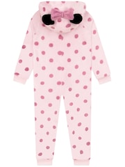 Character Pink Disney Minnie Mouse Onesie With 3D Ears And Bow - Image 9 of 12
