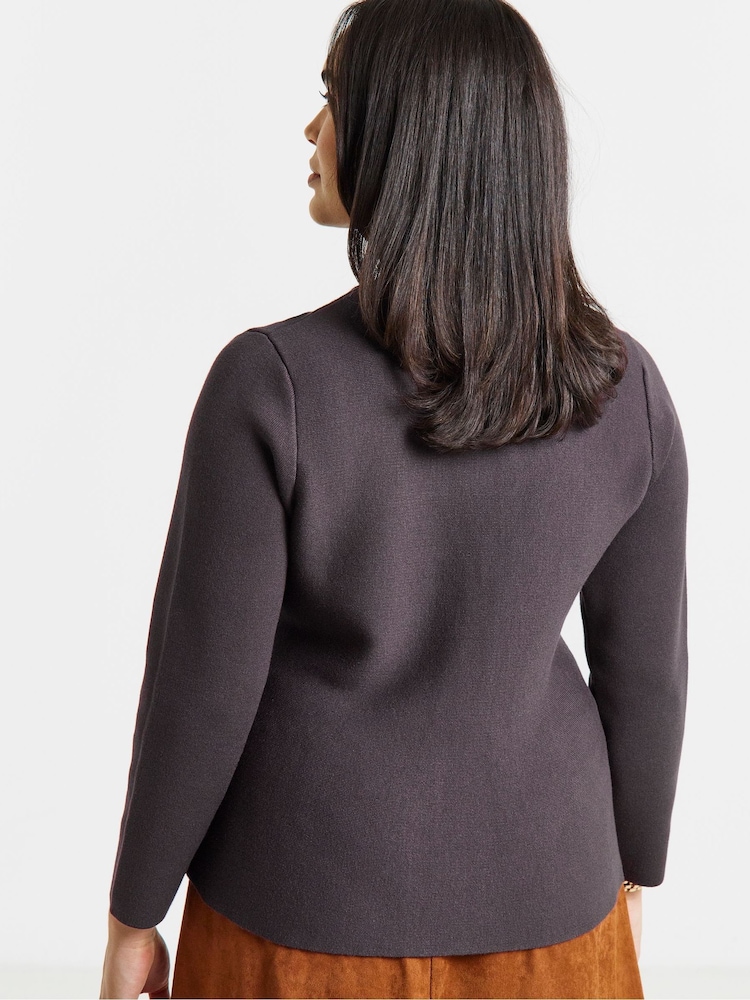 Simply Be Purple Cinched Waist Cardigan - Image 2 of 4