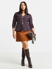 Simply Be Purple Cinched Waist Cardigan - Image 3 of 4