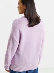 Simply Be Purple Fluffy Boyfriend Cardigan - Image 2 of 4