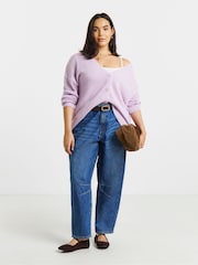 Simply Be Purple Fluffy Boyfriend Cardigan - Image 3 of 4