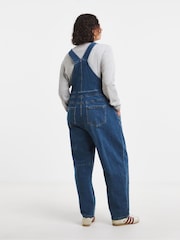 Simply Be Blue Barrel Leg Denim Dungarees - Image 3 of 4