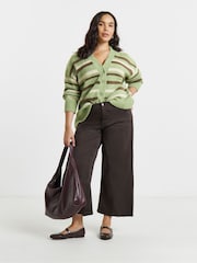 Simply Be Stripe Fluffy Boyfriend Cardigan - Billede 3 af 4
