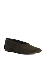 Dune London Green Highway Ballet Pumps - Image 2 of 5