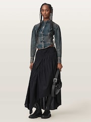 AllSaints Blue Evanna Denim Shirt - Image 6 of 7