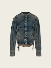 AllSaints Blue Evanna Denim Shirt - Image 7 of 7