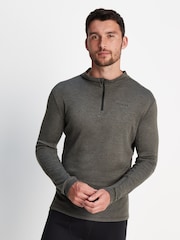 Tog 24 Dark Grey Marl Meru Thermal Quarter Zip Sweatshirt - Image 1 of 9