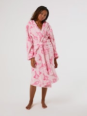 Skinnydip Pink x Wallace & Gromit Feathers Robe - Image 1 of 8