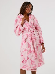 Skinnydip Pink x Wallace & Gromit Feathers Robe - Image 3 of 8