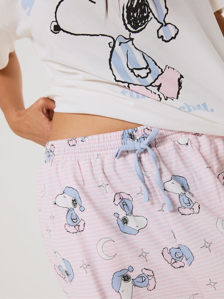 Skinnydip x Peanuts Snoopy Chill T-Shirt and Trousers Set with Eye Mask - صورة 2 من 4