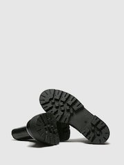 Schuh Black Arlo Croc Leather Ankle Boots - Image 3 of 4