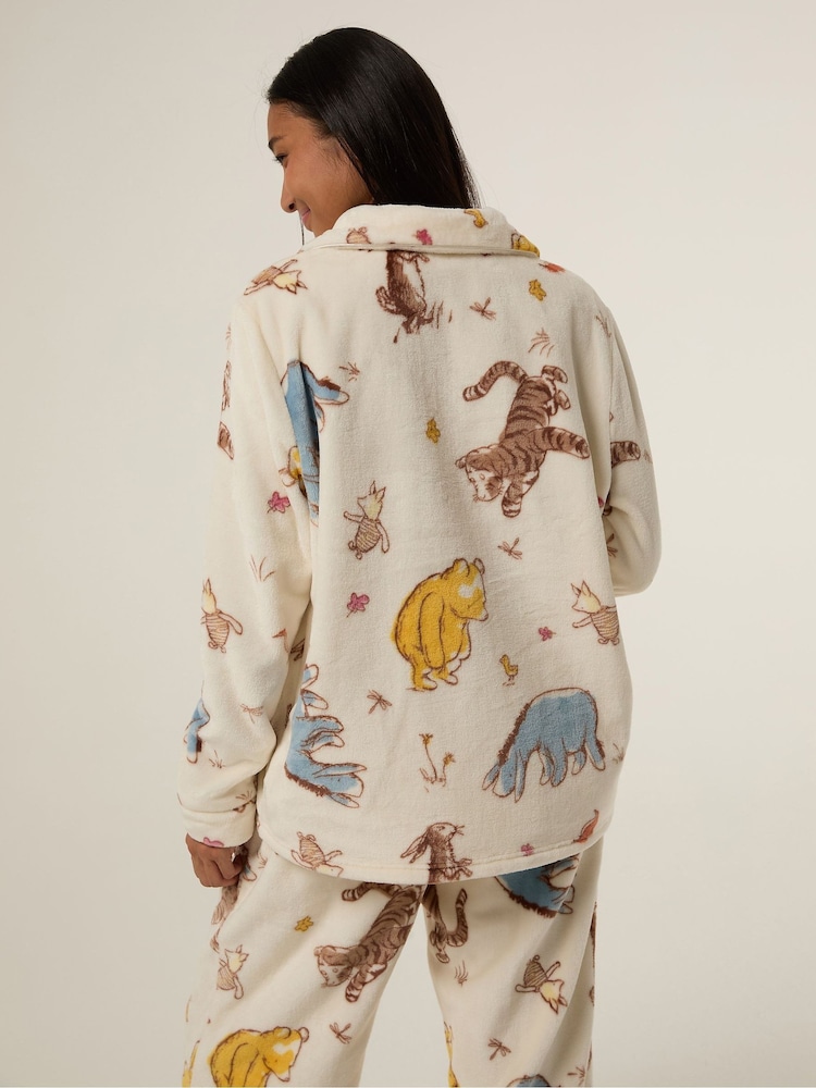 Skinnydip White Disney Winnie The Pooh Ecru Fleece Pyjamas Set - Image 2 of 5