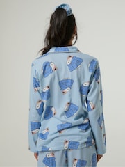 Skinnydip Blue x Peanuts Snoopy Coat Pyjamas Set with Scrunchie - Image 3 of 4