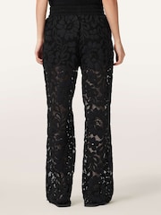 AllSaints Black Amelie Lace Trousers - Image 3 of 7
