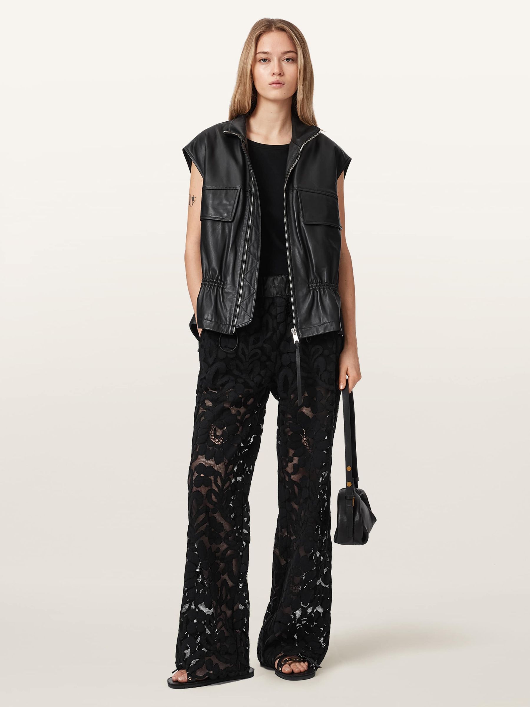 Buy AllSaints Black Amelie Lace Trousers from Next USA
