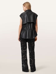 AllSaints Black Amelie Lace Trousers - Image 5 of 7