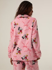 Skinnydip Pink Disney Mickey Mouse Bow Fleece Pyjamas Set - Image 2 of 5