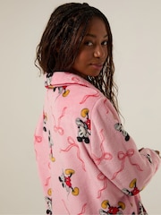 Skinnydip Pink Disney Mickey Mouse Bow Fleece Pyjamas Set - Image 4 of 5