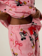 Skinnydip Pink Disney Mickey Mouse Bow Fleece Pyjamas Set - Image 5 of 5