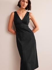 Boden Black Strappy Back Jersey Midi Dress - Image 1 of 5