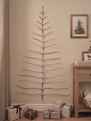 Lights4fun Gold 4ft 11 Pre Lit Plug In Christmas Wall Tree Light - Image 2 of 3