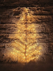 Lights4fun Gold 4ft 11 Pre Lit Plug In Christmas Wall Tree Light - Image 3 of 3