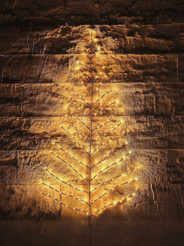 Lights4fun Gold 4ft 11 Pre Lit Plug In Christmas Wall Tree Light - Image 3 of 3 Lights4fun Gold 4ft 11 Pre Lit Plug In Christmas Wall Tree Light - Image 3 of 3