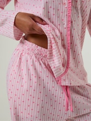 Skinnydip Pink Heart Ditsy Frilly Pyjamas Set with Scrunchie - Image 9 of 9