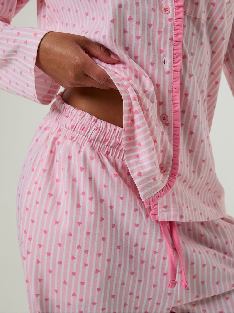 Skinnydip Pink Heart Ditsy Frilly Pyjamas Set with Scrunchie - Image 9 of 9 Skinnydip Pink Heart Ditsy Frilly Pyjamas Set with Scrunchie - Image 9 of 9