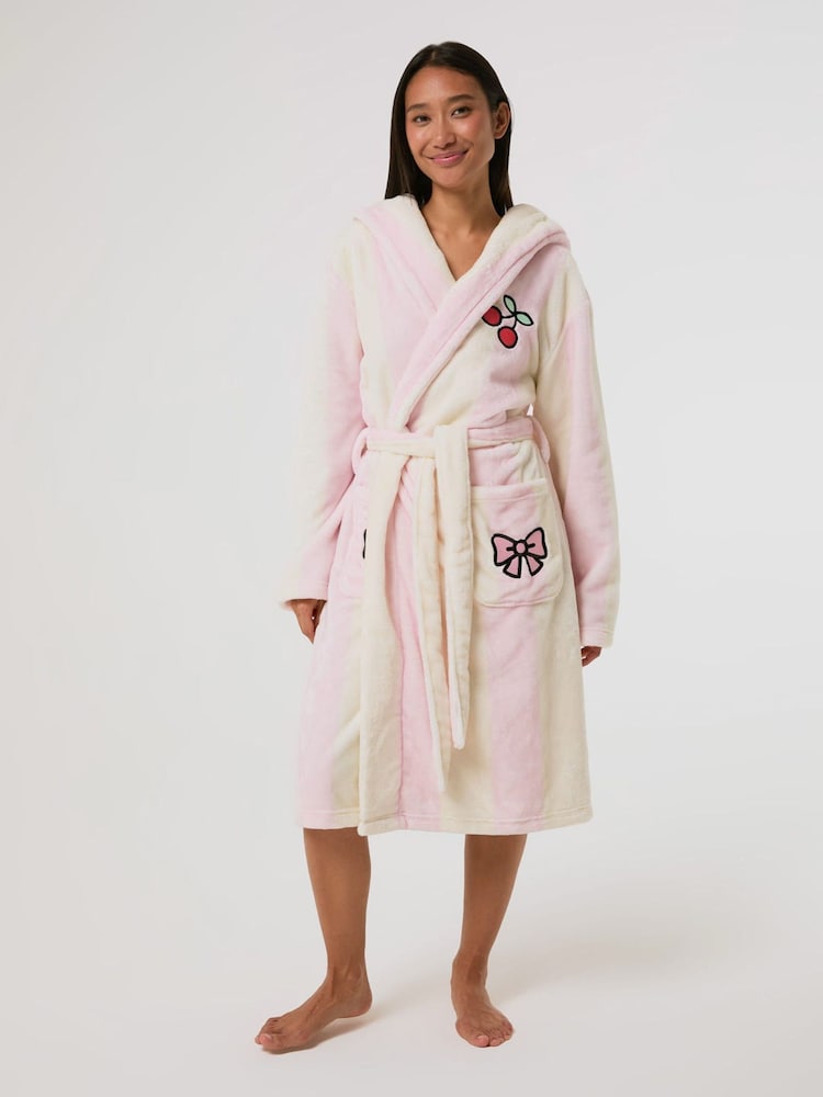 Skinnydip Pink x Hello Kitty Stripe Robe - Image 1 of 9 Skinnydip Pink x Hello Kitty Stripe Robe - Image 1 of 9