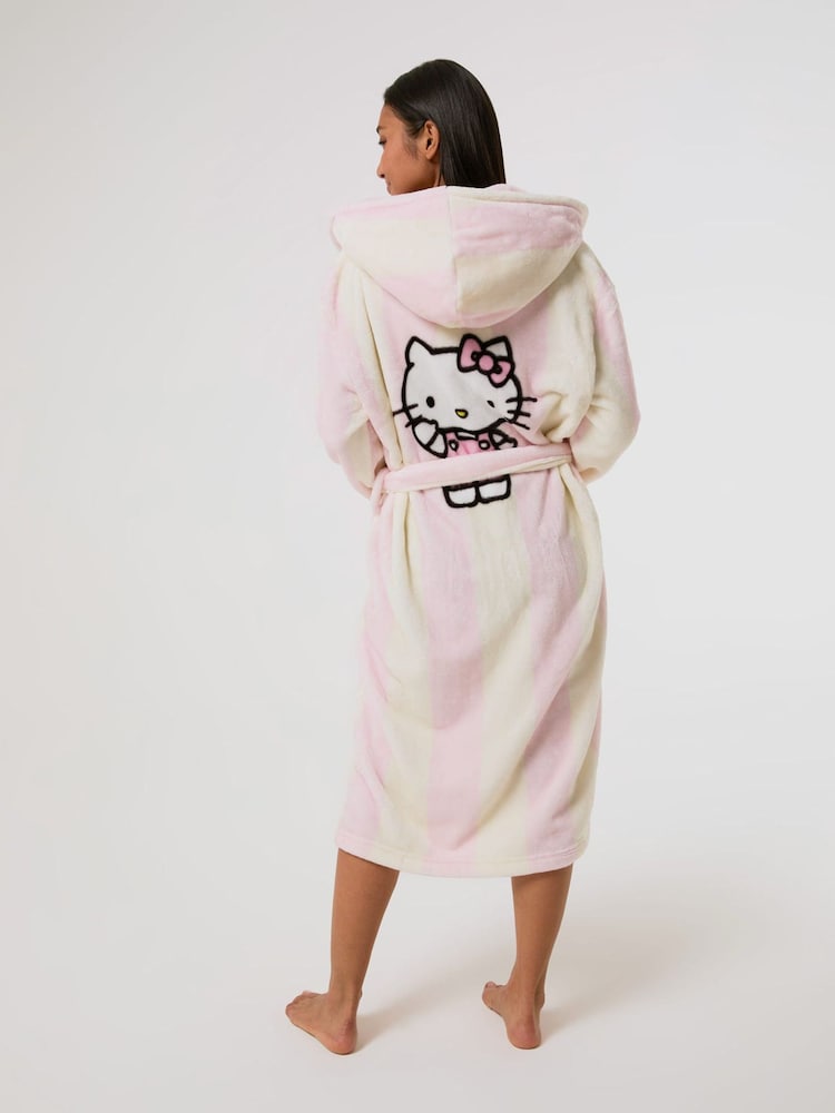 Skinnydip Pink x Hello Kitty Stripe Robe - Image 2 of 9 Skinnydip Pink x Hello Kitty Stripe Robe - Image 2 of 9