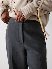 Whistles Grey High Rise Straight Trousers - Image 3 of 6