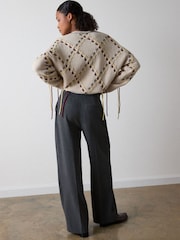 Whistles Grey High Rise Straight Trousers - Image 5 of 6