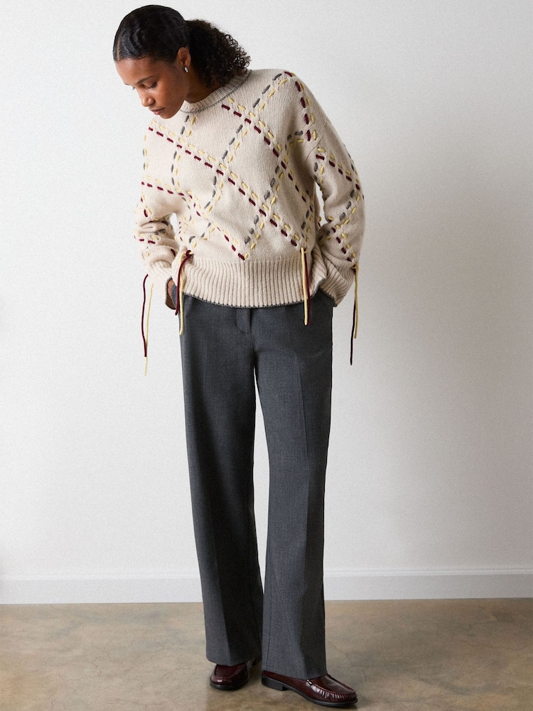 Whistles Grey High Rise Straight Trousers - Image 6 of 6 Whistles Grey High Rise Straight Trousers - Image 6 of 6