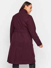 Yours Curve Red Belted Military Coat - Image 2 of 4