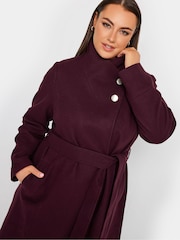 Yours Curve Red Belted Military Coat - Image 4 of 4