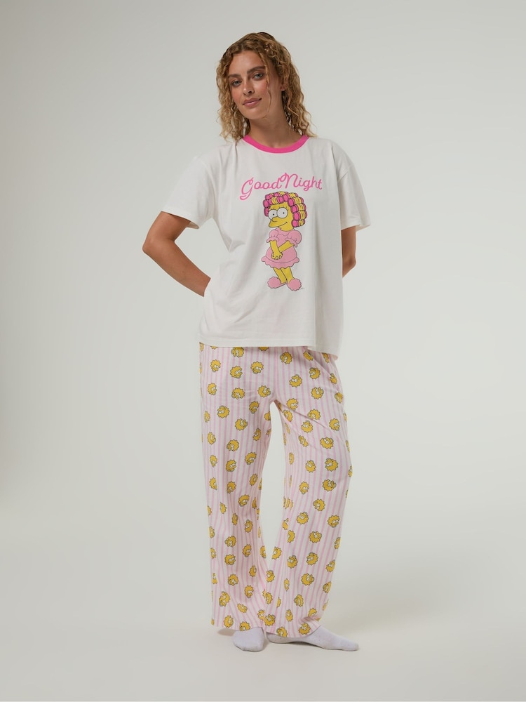 Skinnydip White x The Simpsons Lisa Pyjamas With Eye Mask - Image 1 of 4 Skinnydip White x The Simpsons Lisa Pyjamas With Eye Mask - Image 1 of 4