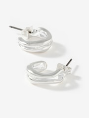 Mint Velvet Silver Plated Double Wave Hoop Earrings - Image 1 of 3