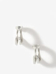 Mint Velvet Silver Plated Double Wave Hoop Earrings - Image 2 of 3