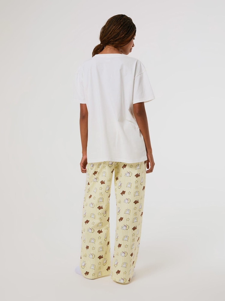 Skinnydip Yellow x Miffy Night T-Shirt and Trouser Pyjamas Set with Eye Mask - Image 2 of 8 Skinnydip Yellow x Miffy Night T-Shirt and Trouser Pyjamas Set with Eye Mask - Image 2 of 8