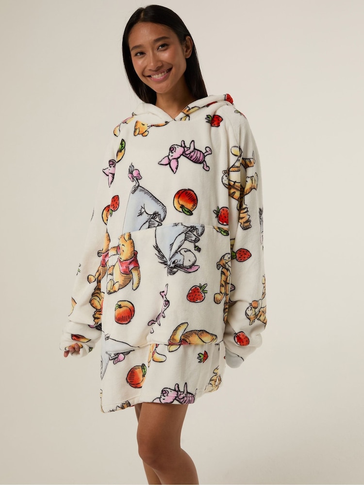 Skinnydip White Disney Winnie the Pooh Strawberry Blanket Hoodie - Image 1 of 5 Skinnydip White Disney Winnie the Pooh Strawberry Blanket Hoodie - Image 1 of 5