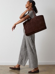 Whistles Black Petite Check Short Sleeve Jumpsuit - Image 1 of 5