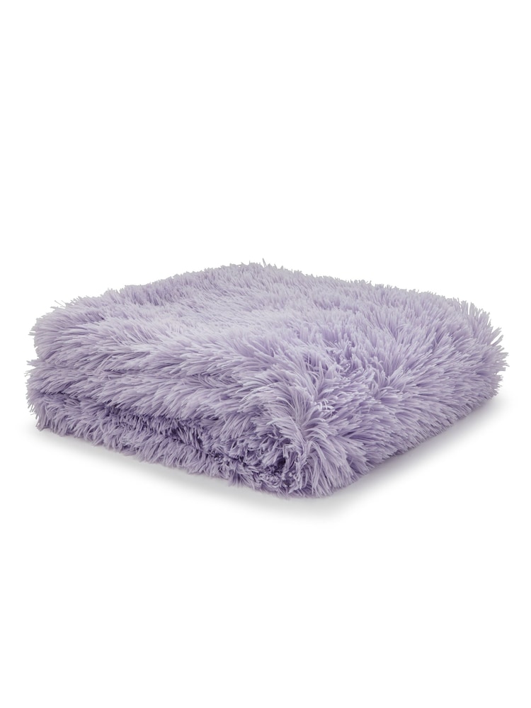 Catherine Lansfield Purple So Soft Cuddly Throw - Image 5 of 5