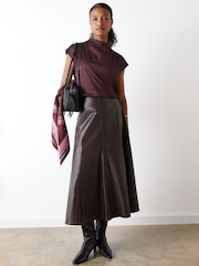 Whistles Red Cowl Neck Halter Top - Image 1 of 5