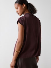 Whistles Red Cowl Neck Halter Top - Image 4 of 5