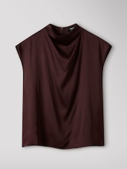 Whistles Red Cowl Neck Halter Top - Image 5 of 5