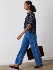 Whistles Blue Mixed Dot And Flower Shirt - Image 2 of 5