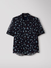 Whistles Blue Mixed Dot And Flower Shirt - Image 5 of 5