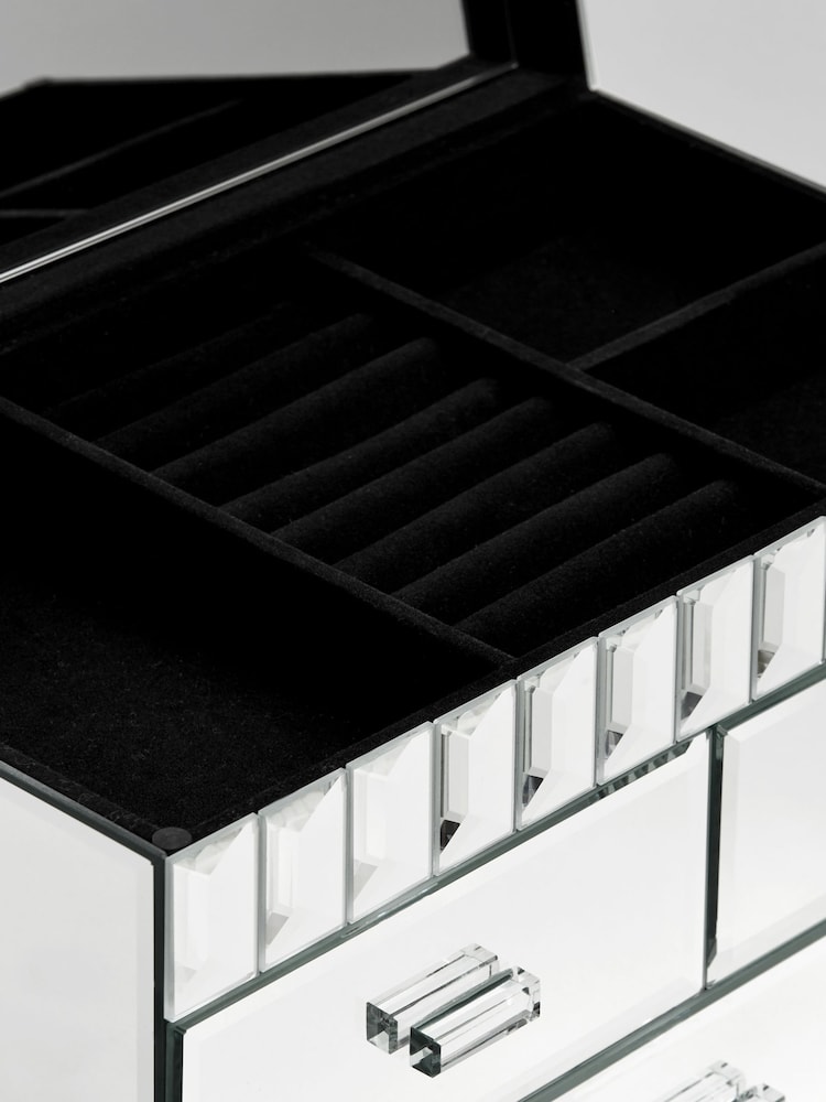 Silver Mirror Glass Large Jewellery Box - Image 6 of 6
